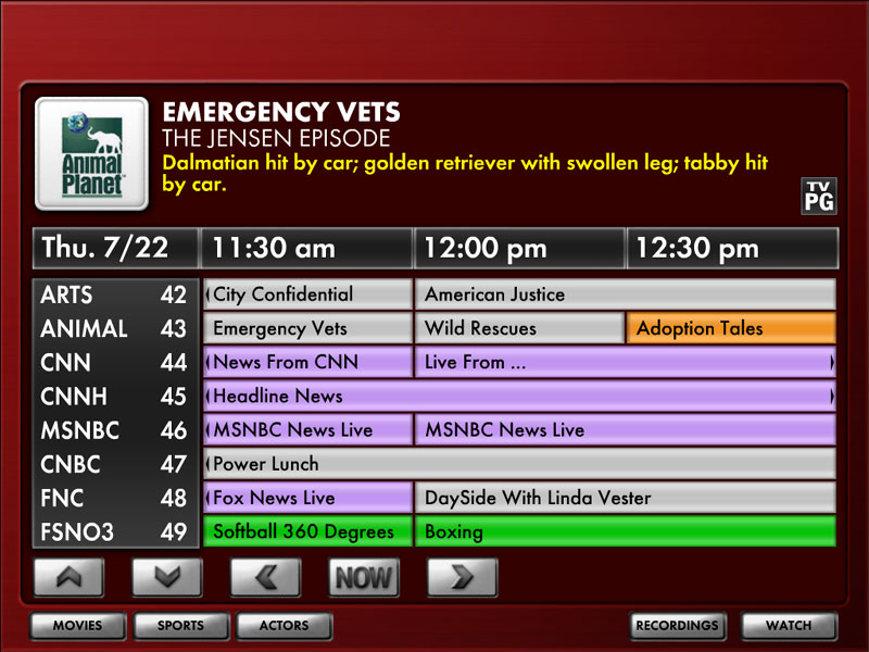 the tv guide channel listings